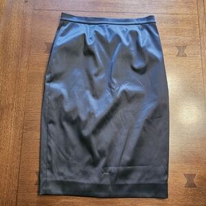 St. John Evening Black Satin Pencil Skirt 8